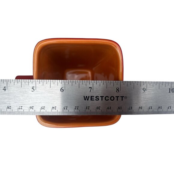 Set Of 3 Disaronno Ceramic Mugs Red & Orange Interior Square 4.5" T x 3.25" D - Picture 9 of 9